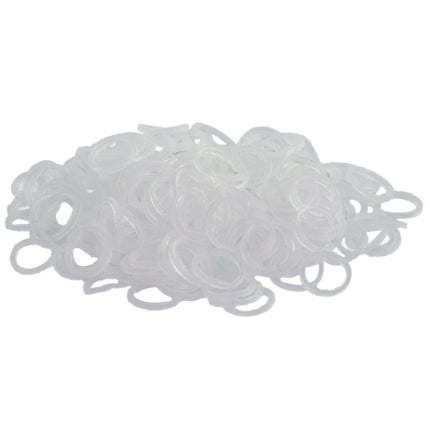 Paw Marks Non-Latex Transparent Bands 7.9mm - professional, durable, non-latex hair ties, transparent, 1000 pcs, thin.