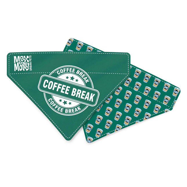 Max & Molly Reversible Bandana Coffee Break - reversible bandana for dogs.