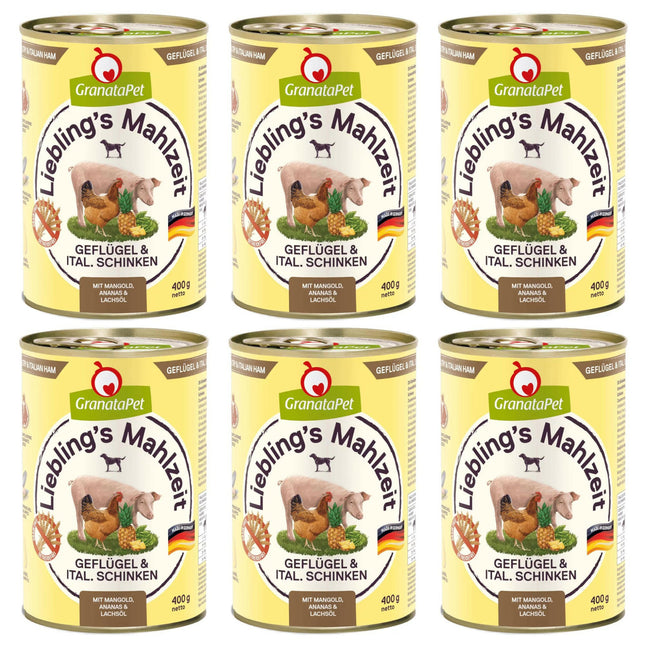 GranataPet Poultry & Italian Ham - grain-free wet dog food, poultry and Italian ham.