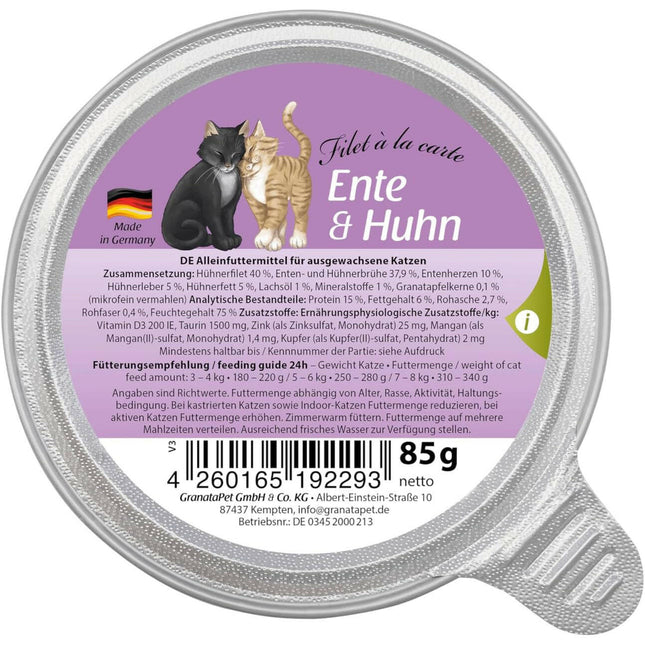 GranataPet Filet à la carte Duck & Chicken - wet food for cats, fillets in their own sauce, duck and chicken.