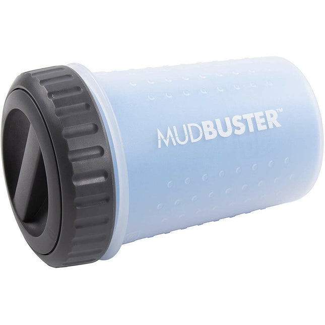 Dexas Lidded Mudbuster - Sealable Silicone Paw Cleaner for Dogs & Cats - Blue.