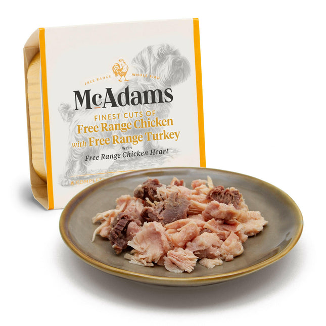 McAdams Free Range Chicken & Turkey - wet dog food, free-range chicken and turkey.