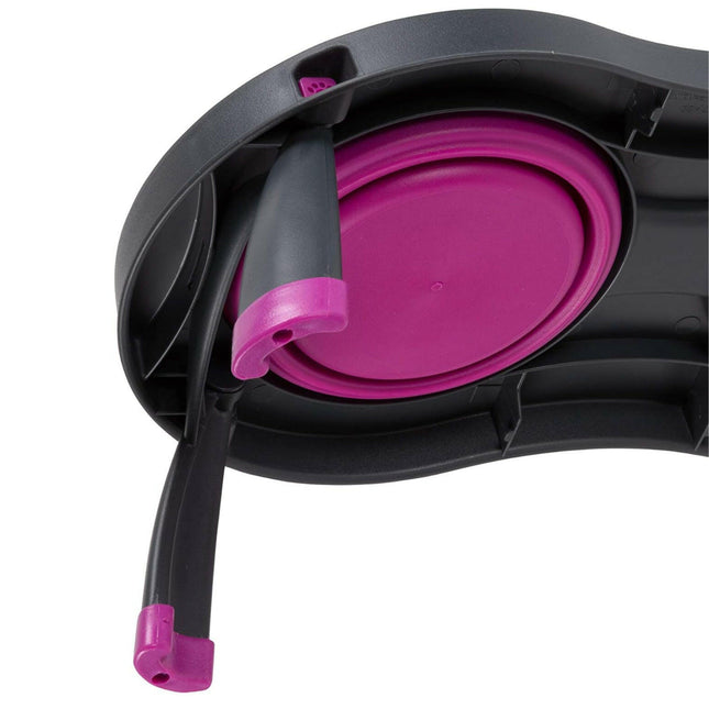 Dexas Double Elevated Feeder Small - collapsible elevated dog bowl, small.