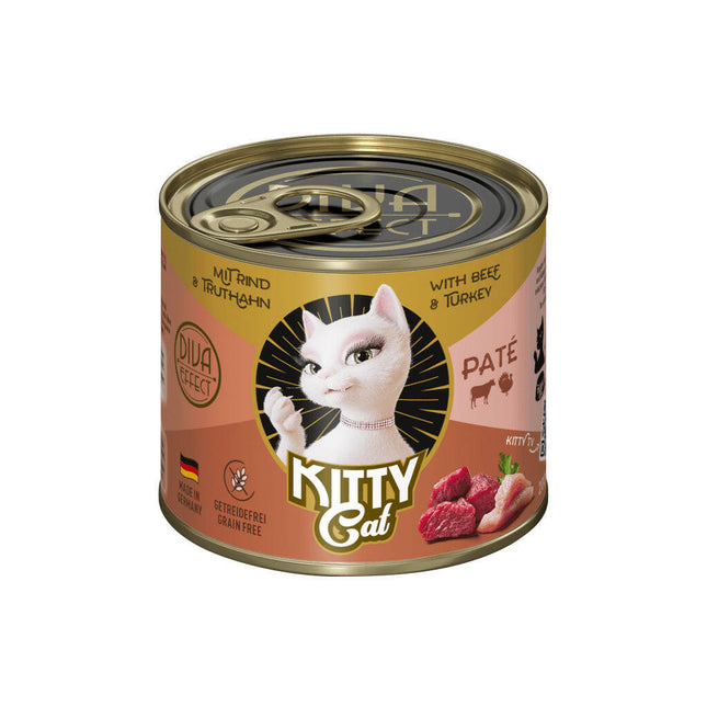 Kitty Cat Beef & Turkey Pâté - Grain-Free Wet Food, Pâté for Cats, with Beef and Turkey.