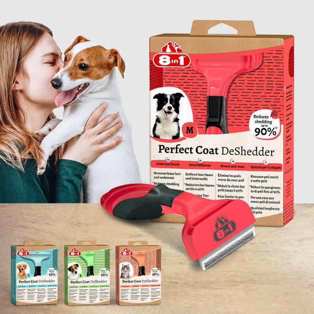 8in1 Perfect Coat DeShedder - dead undercoat remover, for medium breed dogs.