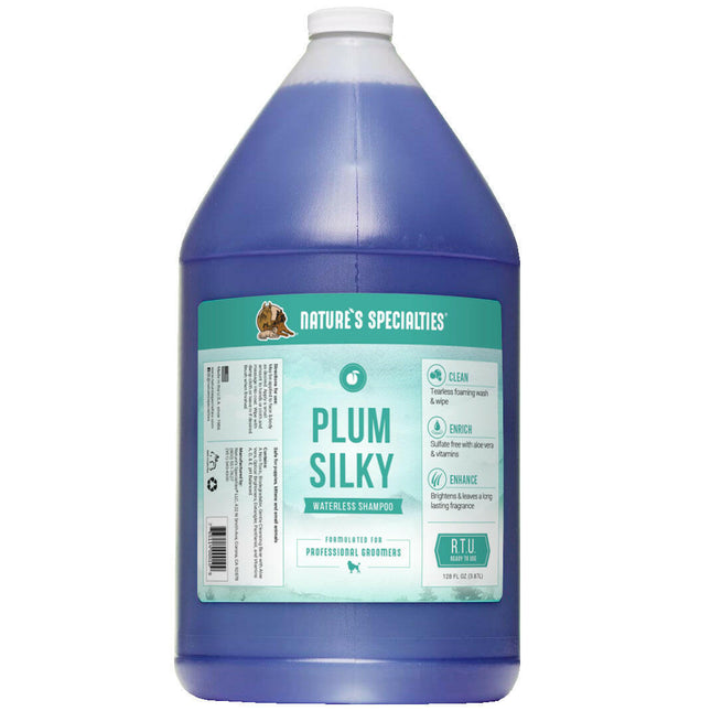 Nature's Specialties Silky Waterless Shampoo - gentle dry shampoo for dogs and cats, revitalizing coat color.