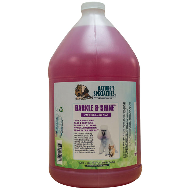 Nature's Specialties Barkle & Shine Sparkling Facial Wash - gentle foam for cleaning your dog's and cat's face.