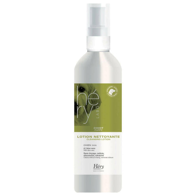 Hery Puppy Lotion - a waterless coat cleaning solution for puppies.