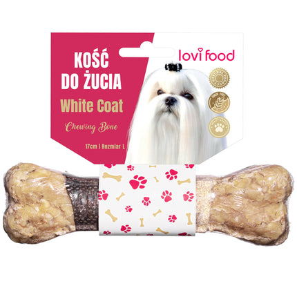 Lovi Food White Coat Chewing Bone - Chewing bone for white dogs, with cod.