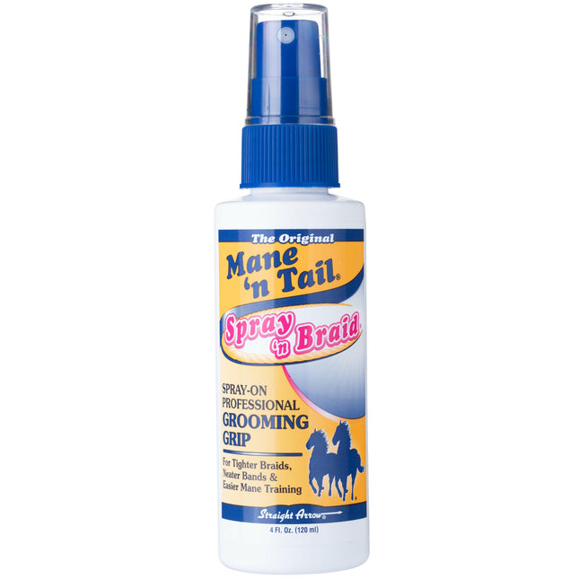 Mane'n Tail Spray & Braid - a product that facilitates braiding hair, manes, and tails for horses and dogs.