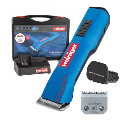 Heiniger Saphir Vet - professional, cordless clipper for veterinarians with blade - rechargeable battery.