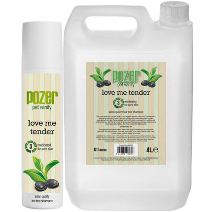 Pozer Love Me Tender Shampoo - tea tree oil shampoo for dogs with skin issues, concentrate 1:12.