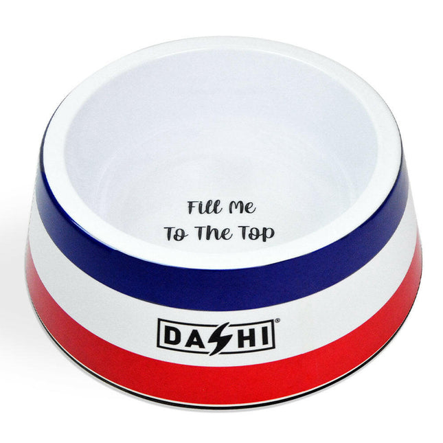 Dashi Stripes Red & Blue Bowl - melamine bowl for dogs and cats.