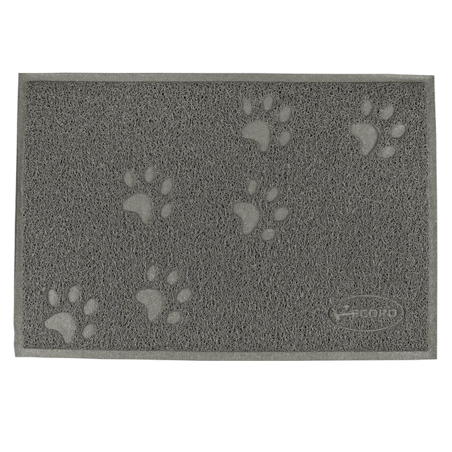 Record Pet Bowl Mat - non-slip mat for dog and cat bowls - Gray.
