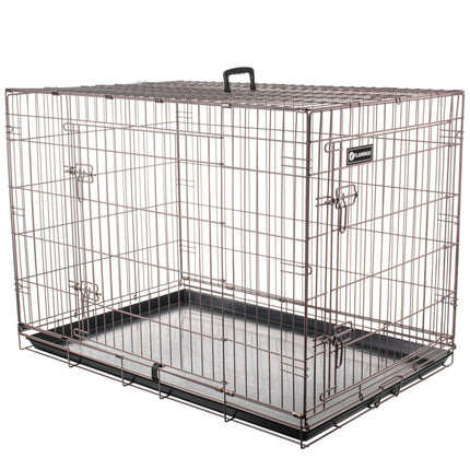 Flamingo Ebo Taupe - metal dog crate, XXL.