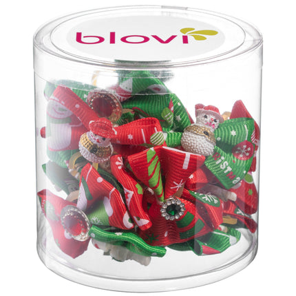 Blovi Christmas Bows Mix 25 pcs - festive bows for dogs, on elastic, mix of designs.