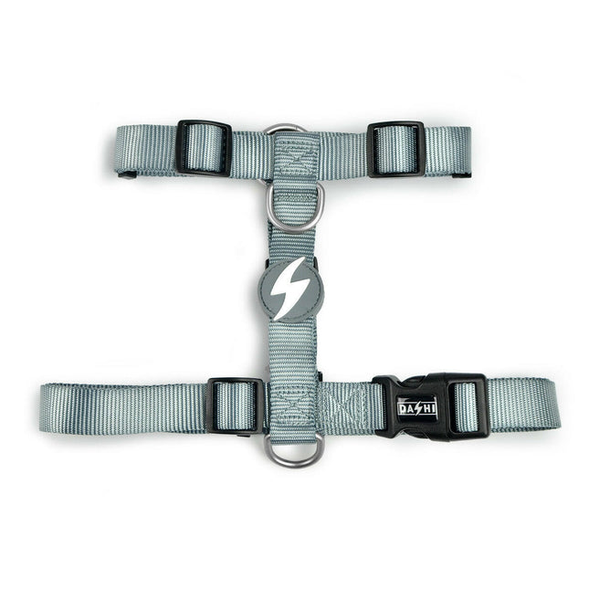 Dashi Solid Back Harness Grey - adjustable guard harness for dogs.
