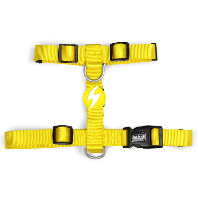 Dashi Solid Back Harness - adjustable guard harness for dogs, yellow.