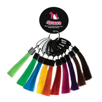 Opawz Pet Hair Dye Color Chart - color sample set of dyes.