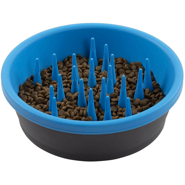 Dexas Slow Feeder - slow feeding bowl - blue.