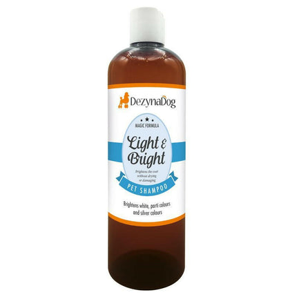 DezynaDog Magic Formula Light & Bright Shampoo - brightening shampoo for white, light, and silver fur.