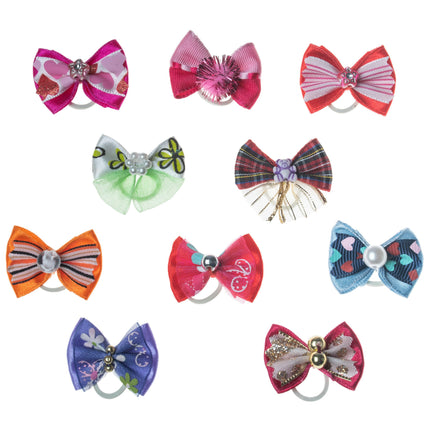 Groom Professional Mixed Colors Bow Pack 100 pcs - Cute Bows for Dogs.
