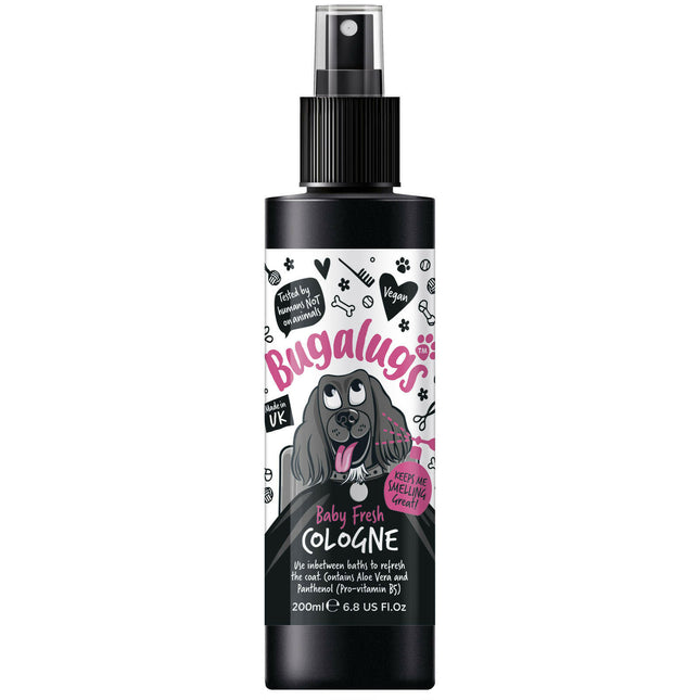 Bugalugs Baby Fresh Cologne - scented refreshing spray for dogs with a powdery fragrance.