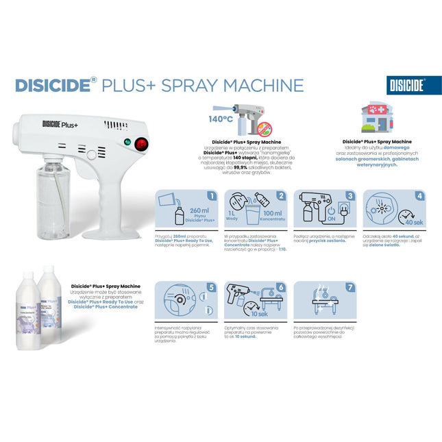 Disicide Plus+ Spray Machine - Professional Sprayer / Steam Disinfection Gun.