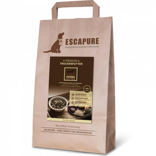 Escapure Premium Horse - high-quality dog food, oven-baked horse meat.