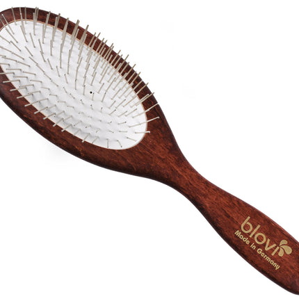 Blovi Wood Pin Brush - large, oval brush with short pins.
