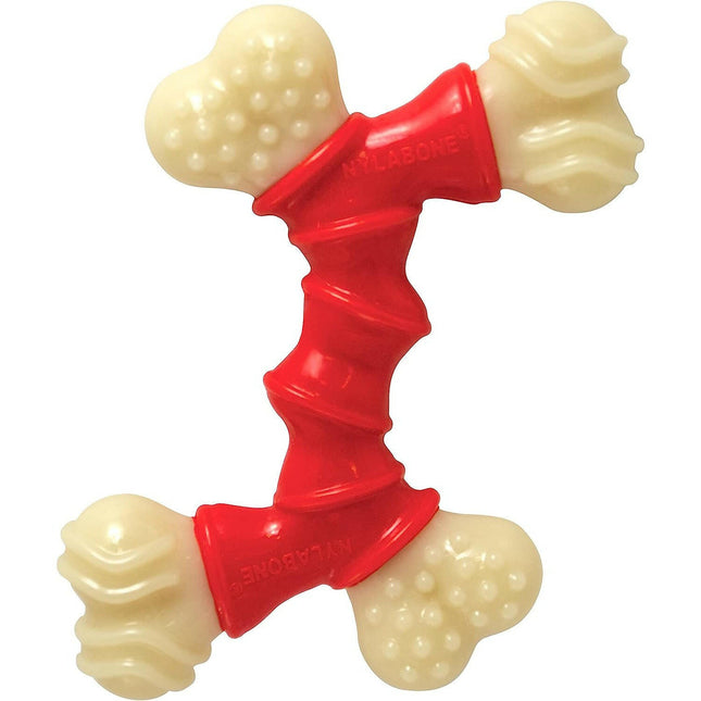 Nylabone Extreme Double - durable dog chew toy, bacon flavor.