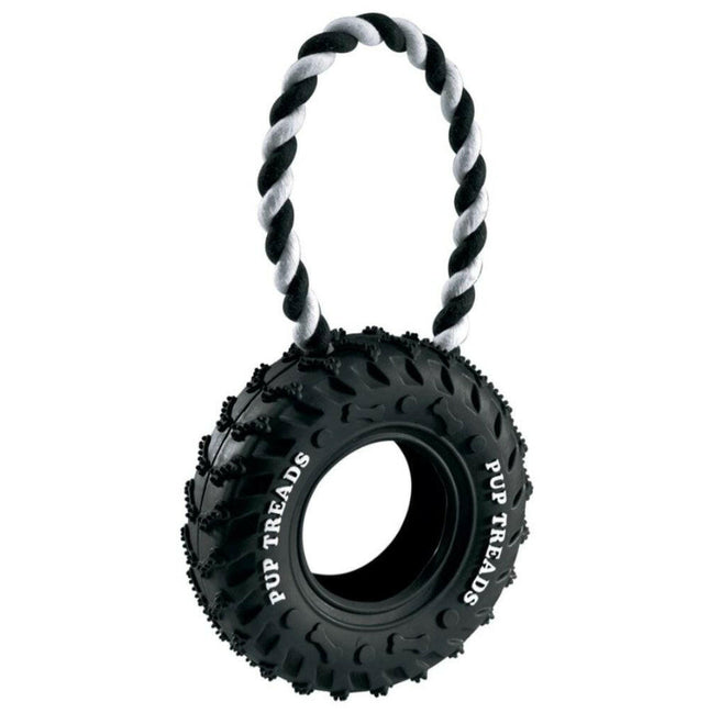 Flamingo Wheel - dog toy, tire with rope.