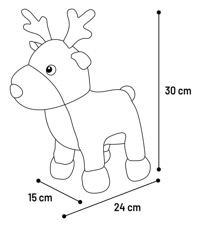 Flamingo Christmas Araceli Reindeer - holiday toy for dogs, plush reindeer with a squeaker.