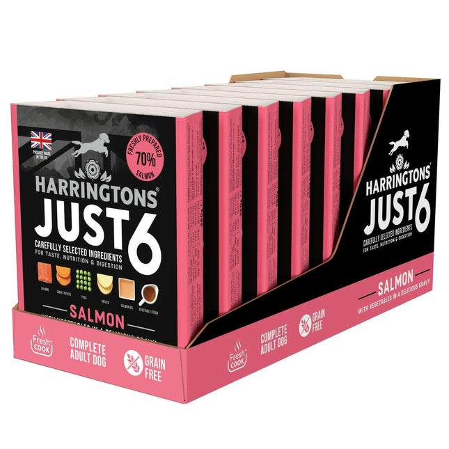 Harringtons Just 6 Adult - Grain-Free Wet Dog Food, Salmon with Vegetables - PROMOTION due to best before date of 28.02.