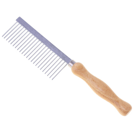 Large metal comb Miranda with a wooden handle.