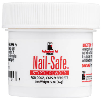 PPP Nail Safe Styptic Powder - powder for stopping bleeding when trimming the nails of dogs, cats, and ferrets..
