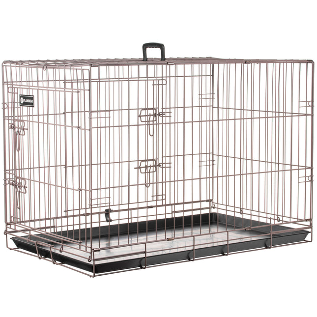 Flamingo Ebo Taupe - metal dog crate, L:.