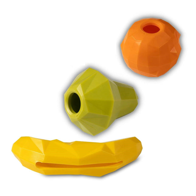 Nuzzle Puzzle Puppy Pear (9cm) - treat-dispensing toy for puppies, pear-shaped, bouncy, floating.