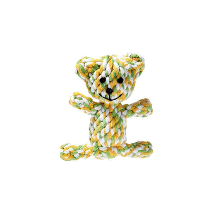 Flamingo Rope Bear - cotton rope chew toy for dogs - green.