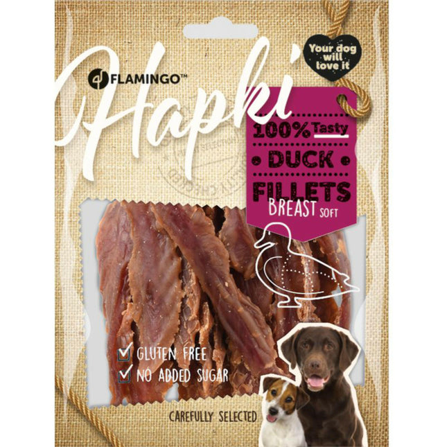 Flamingo Hapki Soft Duck Fillets - soft treats for dogs, dried duck.