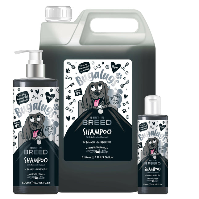 Bugalugs Best in Breed Shampoo - cleansing shampoo for dogs, with activated charcoal.