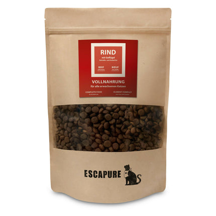Escapure Dry Food Beef with Poultry - complete dry food for adult cats, beef with poultry.