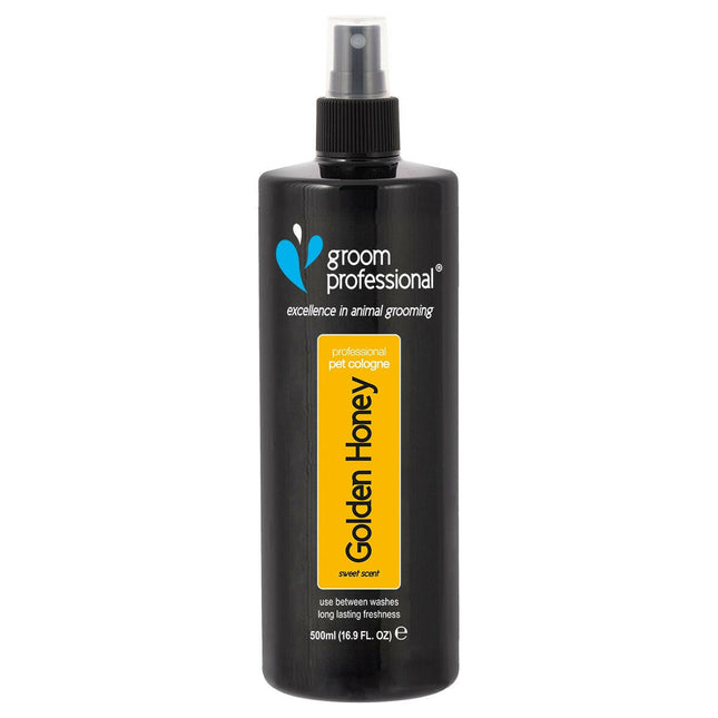 Groom Professional Golden Honey Cologne - fragrance water with a sweet honey scent featuring notes of vanilla, cedar, amber, and musk..
