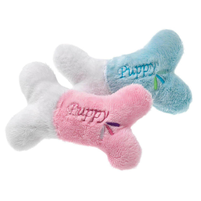 Flamingo Plush Toy Bones - soft, plush bone with a squeaker for puppies.