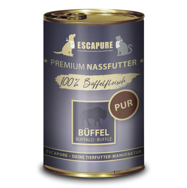 Escapure Buffalo Pure - wet food for dogs and cats, 100% buffalo.