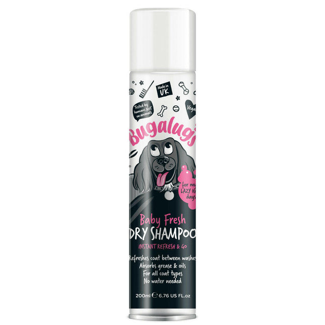 Bugalugs Baby Fresh Dry Shampoo - dry shampoo for adult dogs and puppies.