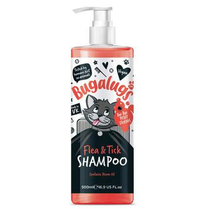 Bugalugs Flea & Tick Cat Shampoo - flea and tick shampoo for cats, with Neem oil.