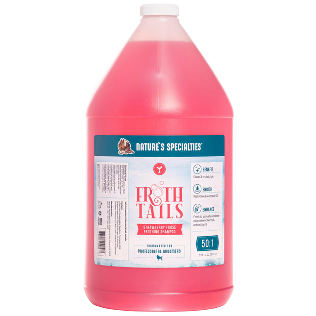 Nature's Specialties Froth Tails Strawberry Shampoo - moisturizing shampoo for dogs and cats, with a strawberry and champagne scent, concentrate 1:50.