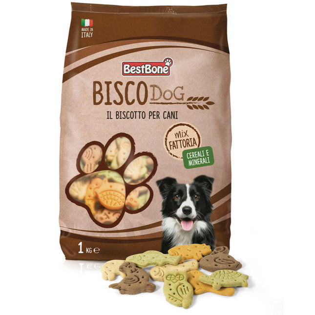 Best Bisco Dog Mix Fattoria - delicious treats for dogs, shaped like animals - Weight:.