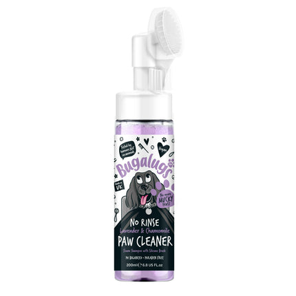Bugalugs No Rinse & Chamomile Paw Cleaner - dog paw cleaning foam, no rinsing, lavender with chamomile.